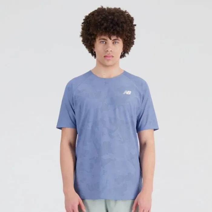 New Balance Running Tops & T-shirts^Speed Jacquard Short Sleeve Blue