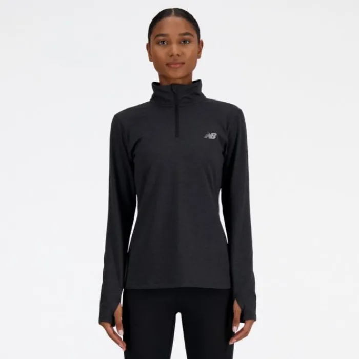 New Balance Running Tops & T-shirts^Sport Essentials Space Dye Quarter Zip Black