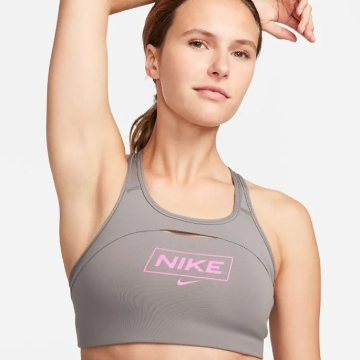 Nike Sports Bras^Dri Fit Swoosh Medium Support Bra Grey