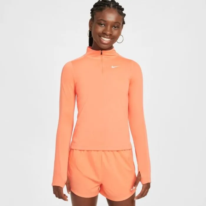 Nike Long Sleeve Running Tops^Dri-FIT Long Sleeve Half Zip Top Orange
