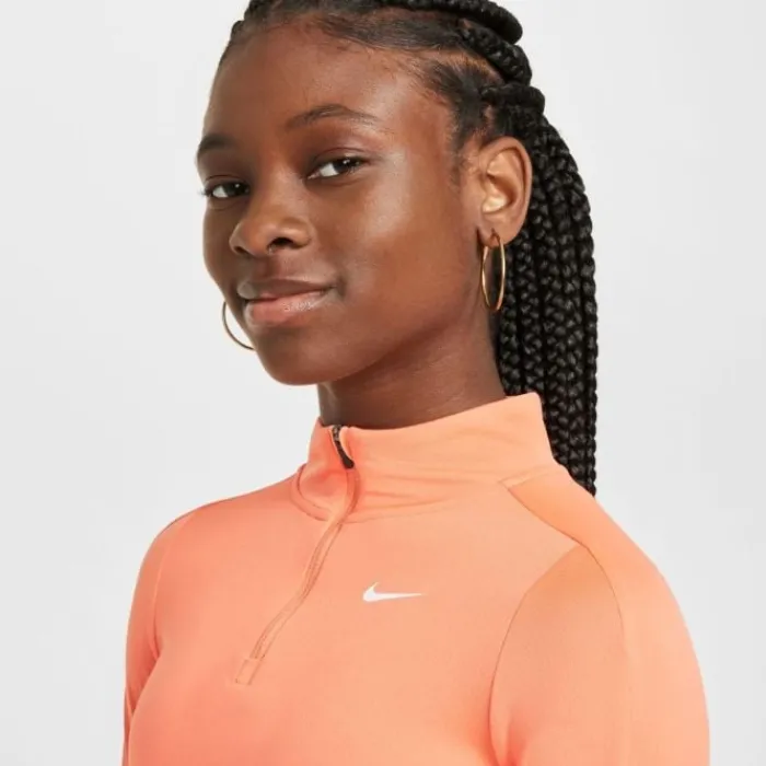Nike Long Sleeve Running Tops^Dri-FIT Long Sleeve Half Zip Top Orange