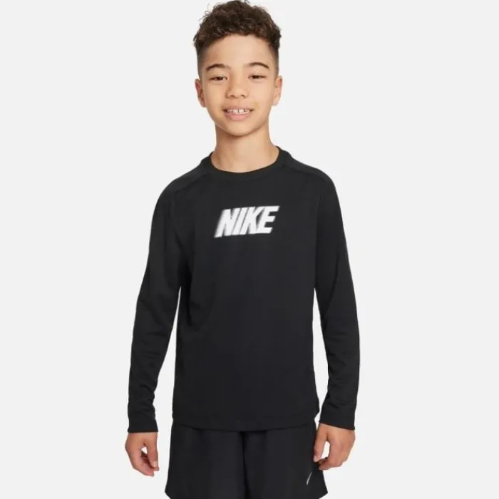 Nike Long Sleeve Running Tops^Dri-FIT Multi+ Long Sleeve Tee Black
