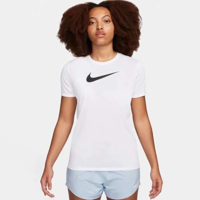 Nike Running Shorts^Dri-FIT Regular Heathered Graphic Short Sleeve Tee White