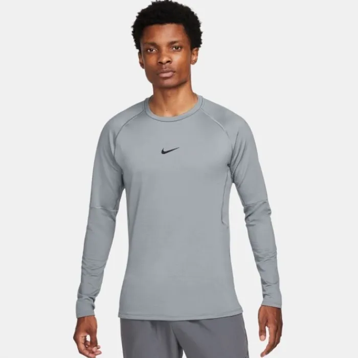 Nike Running Tops & T-shirts^Pro Warm Long Sleeve Tee Grey