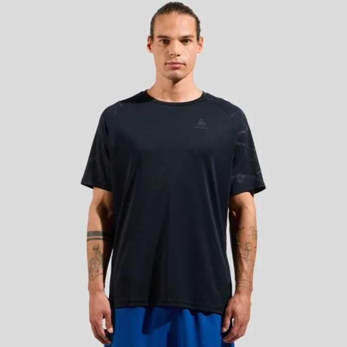 Odlo Running Tops & T-shirts^Essential Print T-Shirt Crew Neck Black