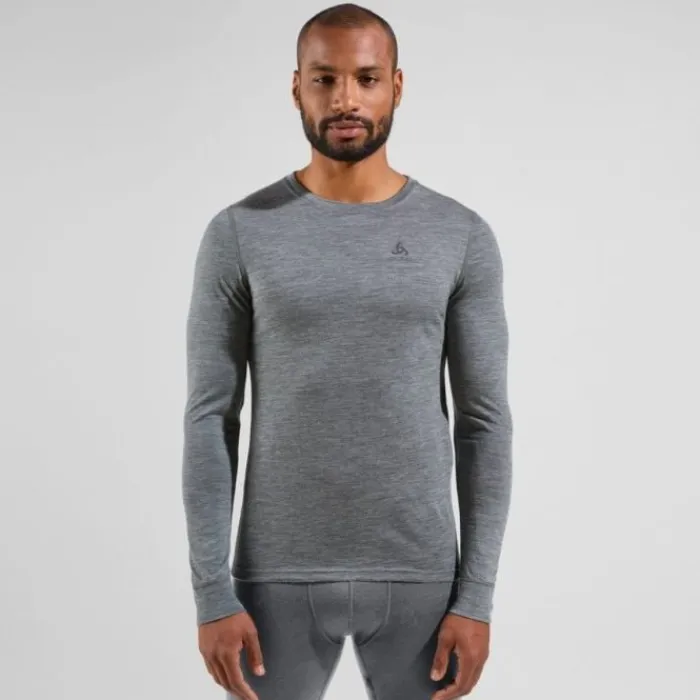 Odlo Running Tops & T-shirts^Merino 200 BL Top Crew Neck L/S Grey