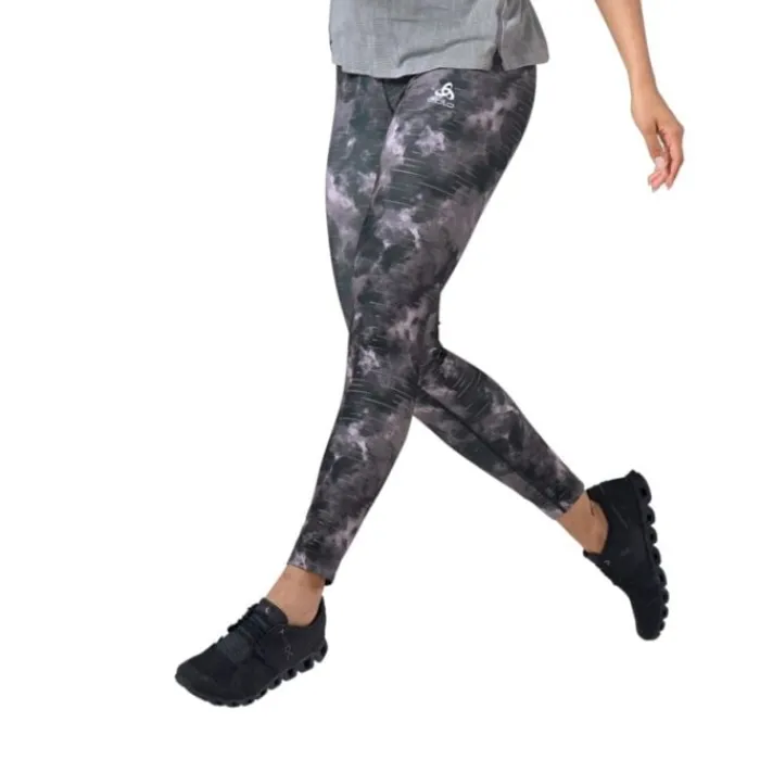 Odlo Running Leggings & Pants^Tights Zeroweight Print Reflective Black