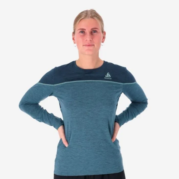 Odlo Running Tops & T-shirts^Top Crew Neck Long Sleeve Perfomance Blue