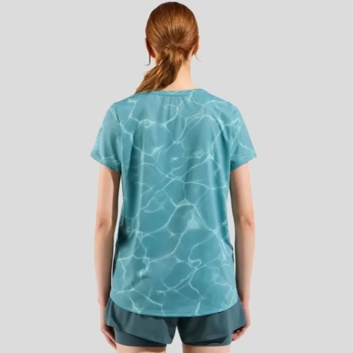 Odlo Running Tops & T-shirts^Zeroweight Chill-Tec Print T-Shirt Crew Neck Green