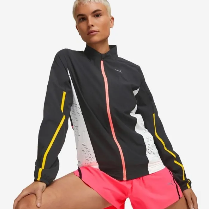Puma Running Jackets^Run Ultraweave Woven Jacket Black
