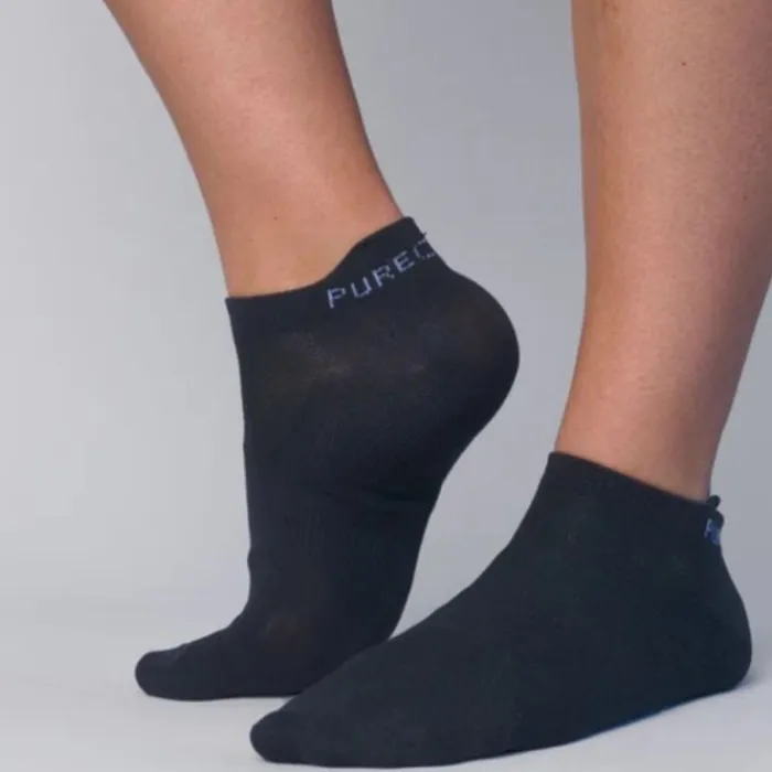 PureLime Socks | Running Socks^Footies 2-pack Black