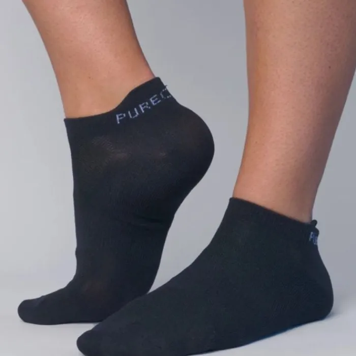 PureLime Socks | Running Socks^Footies 2-pack Black