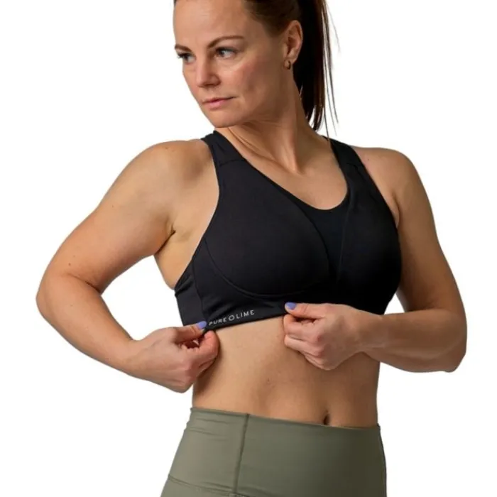 PureLime Sports Bras^Padded Sports Bra Black