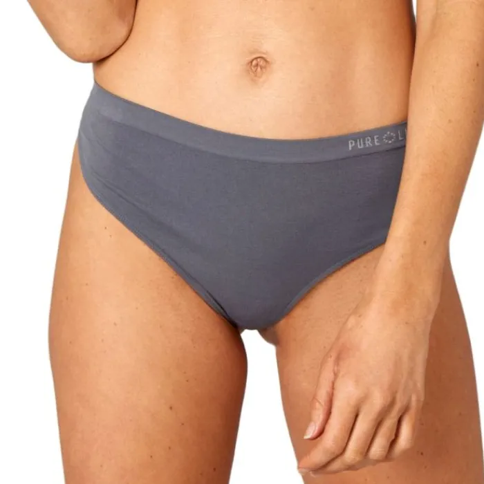PureLime Running Underwear^Seamless Thong Grey