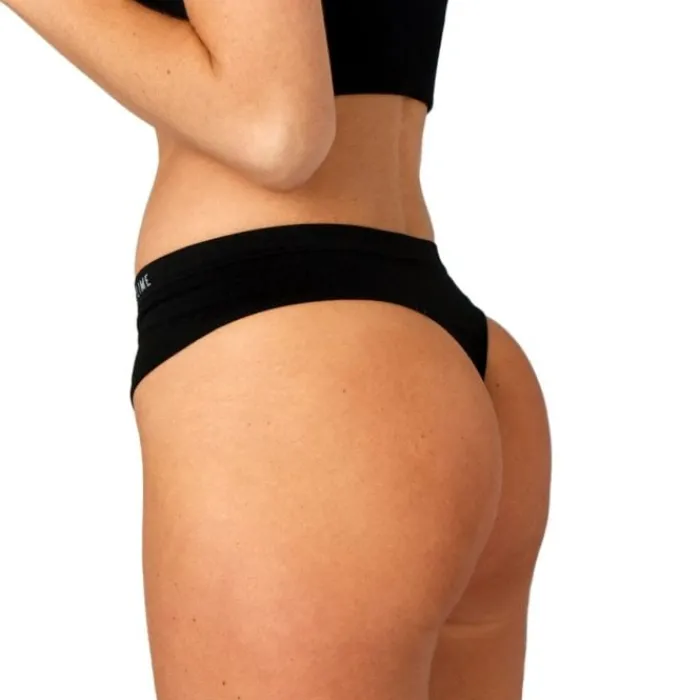 PureLime Running Underwear^Seamless Thong Black