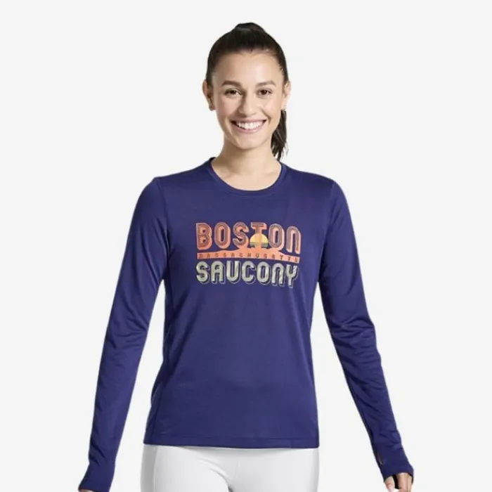 Saucony Running Tops & T-shirts^Stopwatch Graphic Long Sleeve Purple