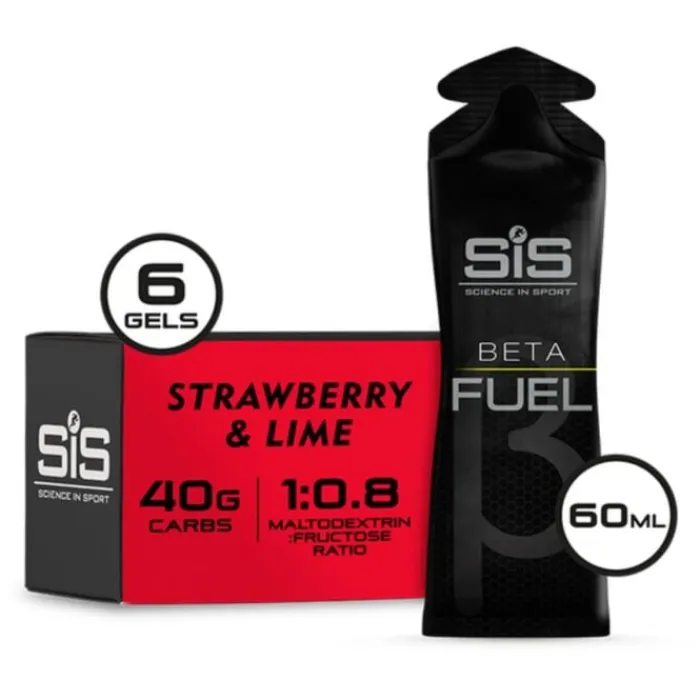 SIS Sports Nutrition^Beta Fuel Gel 6x60ml. Strawberry/Lime Red