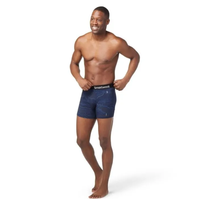 Smartwool Running Underwear^Merino Print Boxer Breif Boxed