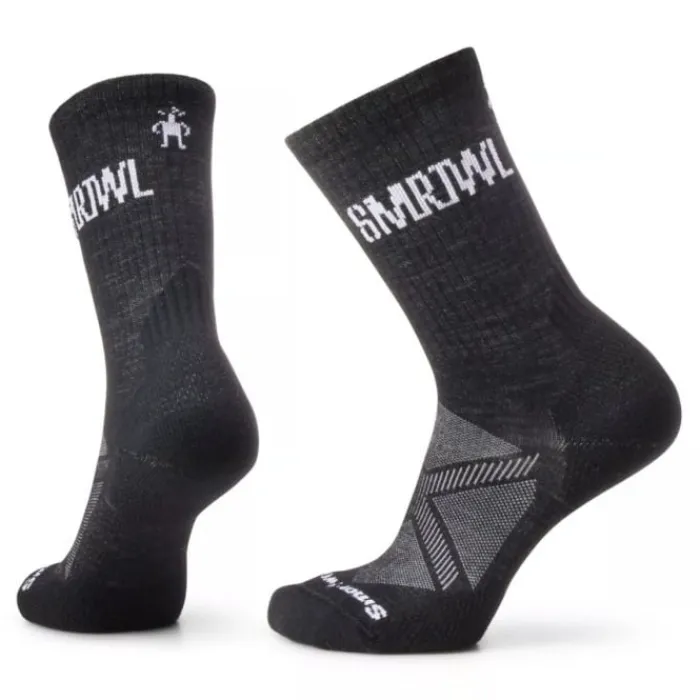 Smartwool Socks | Running Socks^Run Athletic  Logo Crew Socks Black