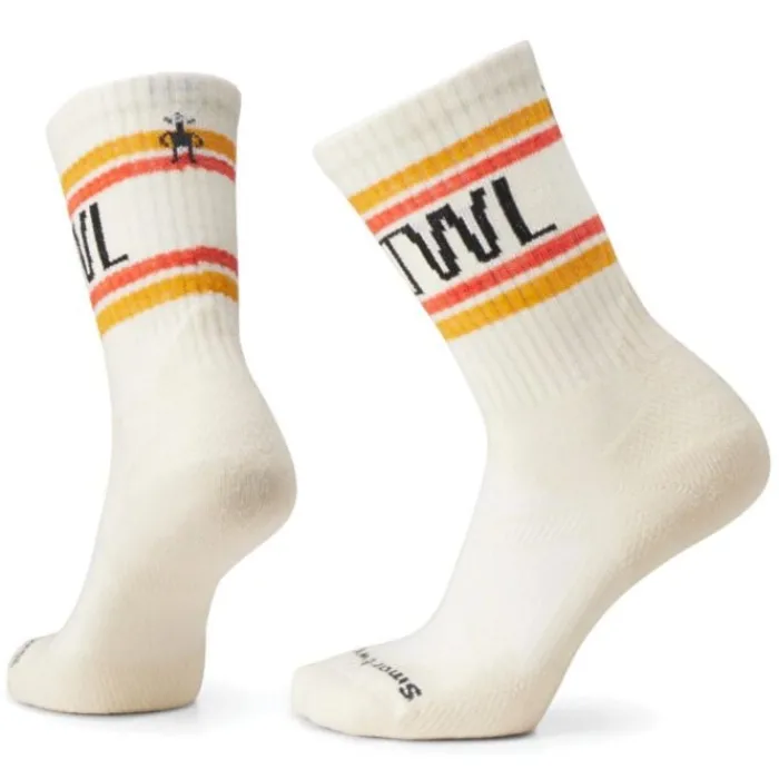 Smartwool Socks | Running Socks^Run Athletic Retro Stripe Crew Socks White