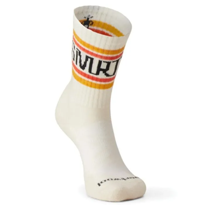 Smartwool Socks | Running Socks^Run Athletic Retro Stripe Crew Socks White