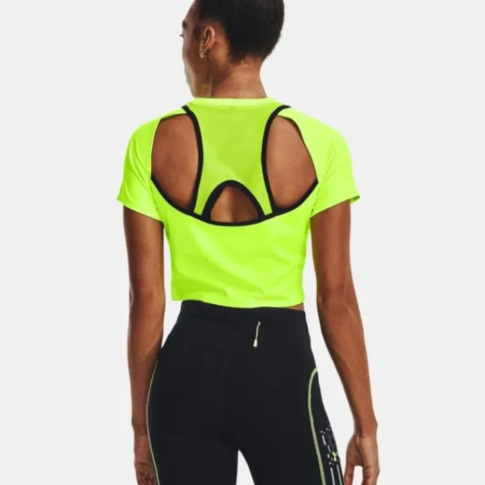 Under Armour Running Tops & T-shirts^Run Anywhere Crop SS Yellow